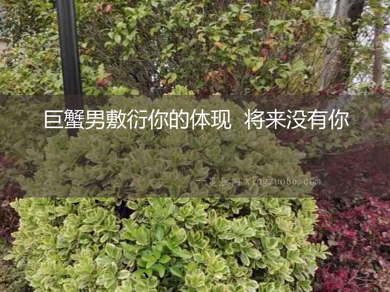 巨蟹男敷衍你的體現(xiàn)  將來沒有你