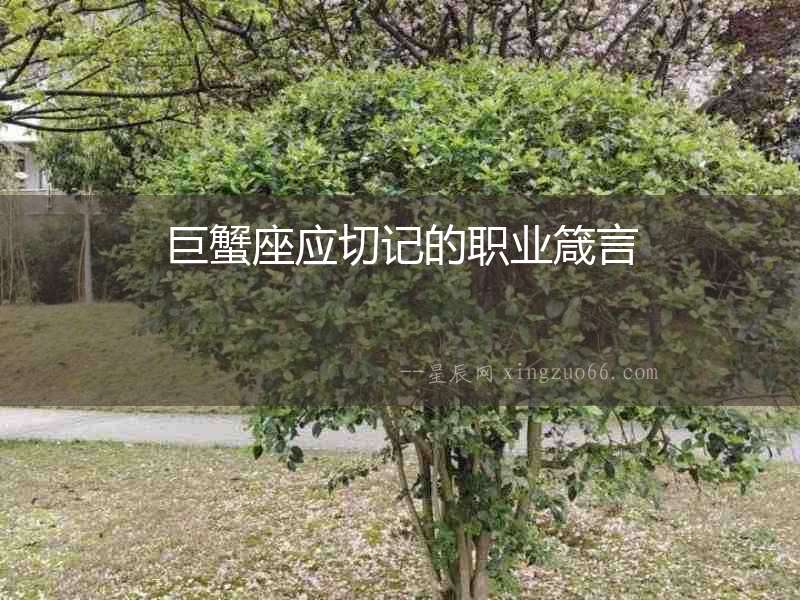 巨蟹座應(yīng)切記的職業(yè)箴言