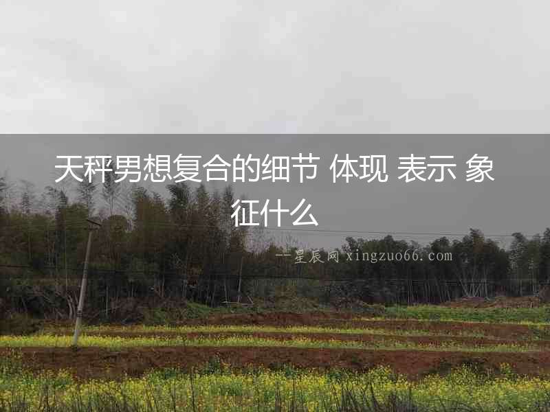 天秤男想復(fù)合的細節(jié) 體現(xiàn) 表示 象征什么