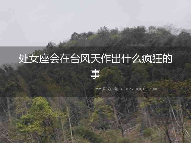 處女座會(huì)在臺(tái)風(fēng)天作出什么瘋狂的事