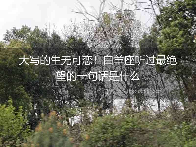 大寫的生無可戀！白羊座聽過最絕望的一句話是什么