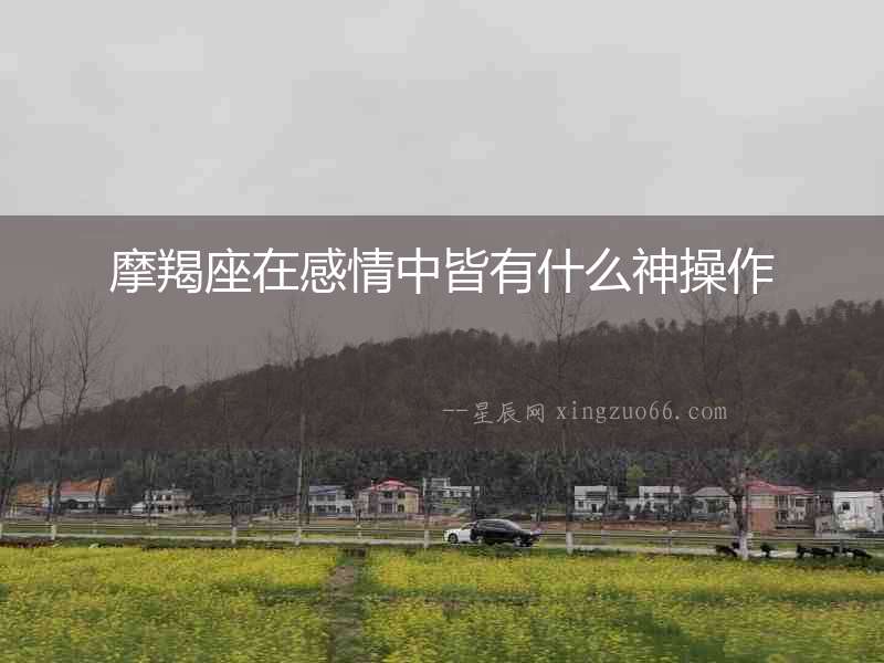 摩羯座在感情中皆有什么神操作