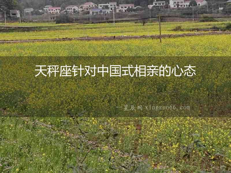 天秤座針對中國式相親的心態