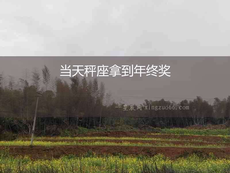 當天秤座拿到年終獎