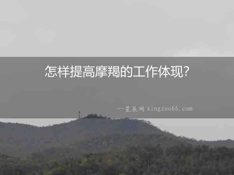 怎樣提高摩羯的工作體現？