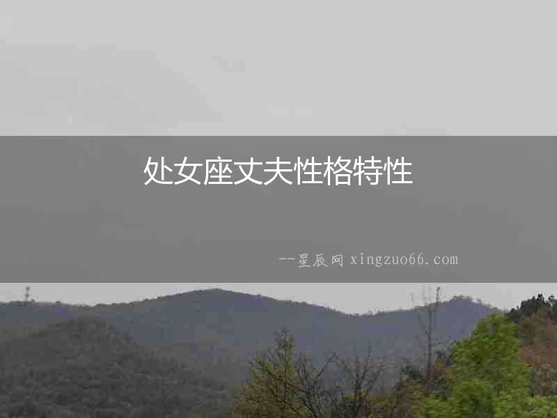 處女座丈夫性格特性