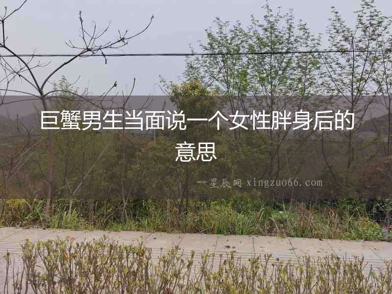巨蟹男生當(dāng)面說一個女性胖身后的意思