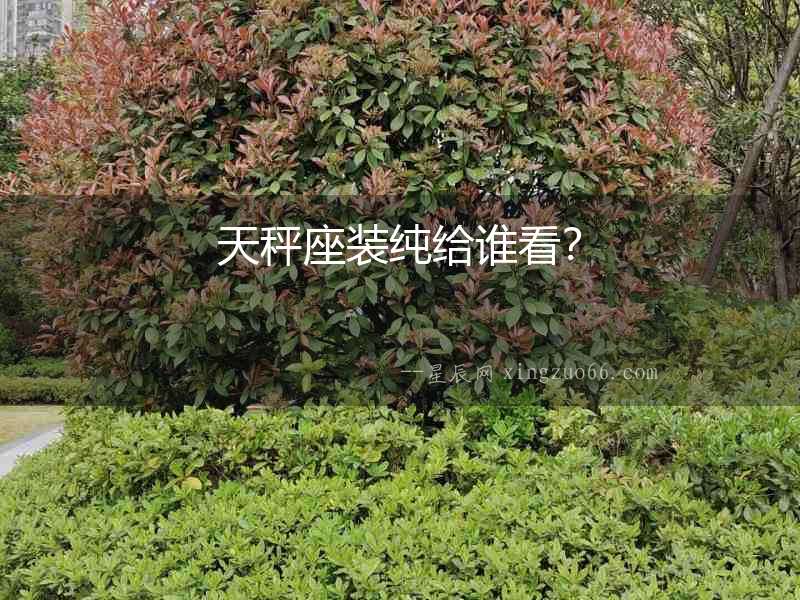 天秤座裝純給誰看？