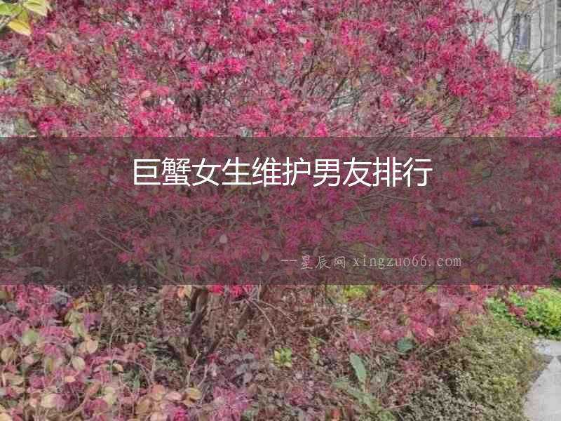 巨蟹女生維護(hù)男友排行