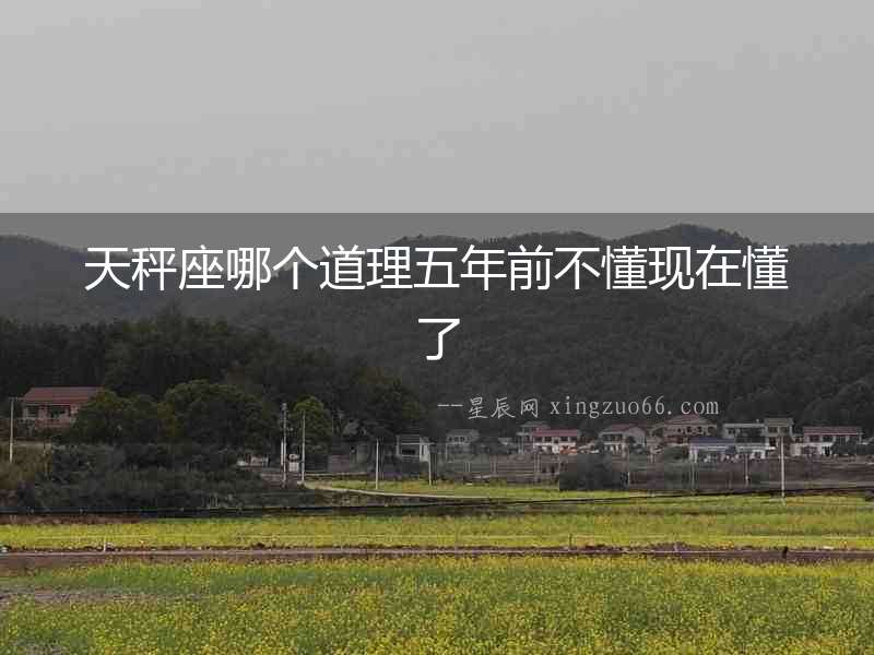 天秤座哪個道理五年前不懂現在懂了