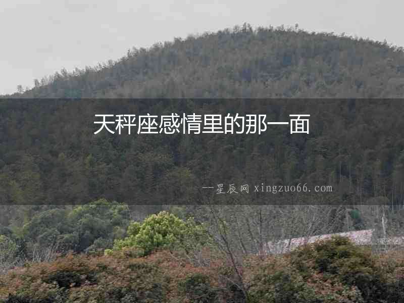 天秤座感情里的那一面