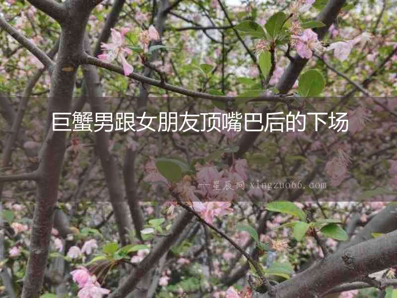 巨蟹男跟女朋友頂嘴巴后的下場(chǎng)