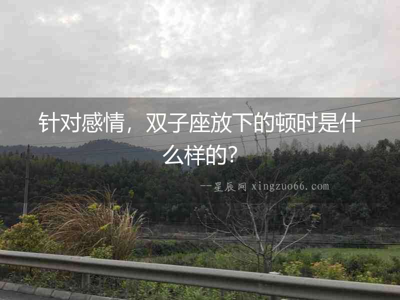 針對感情，雙子座放下的頓時是什么樣的？