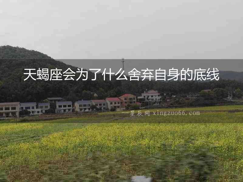 天蝎座會(huì)為了什么舍棄自身的底線