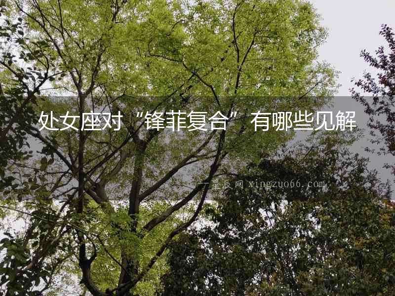 處女座對(duì)“鋒菲復(fù)合”有哪些見解