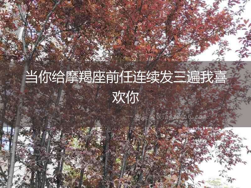 當你給摩羯座前任連續發三遍我喜歡你