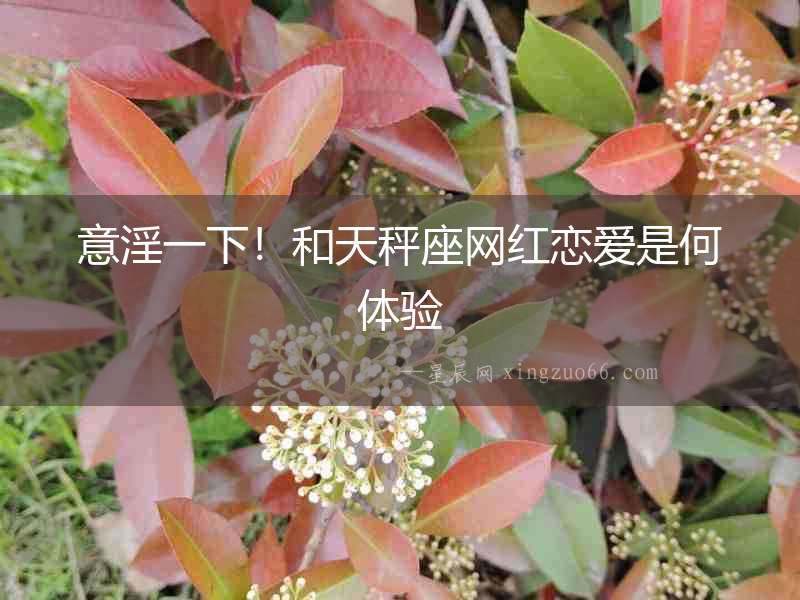 意淫一下！和天秤座網紅戀愛是何體驗
