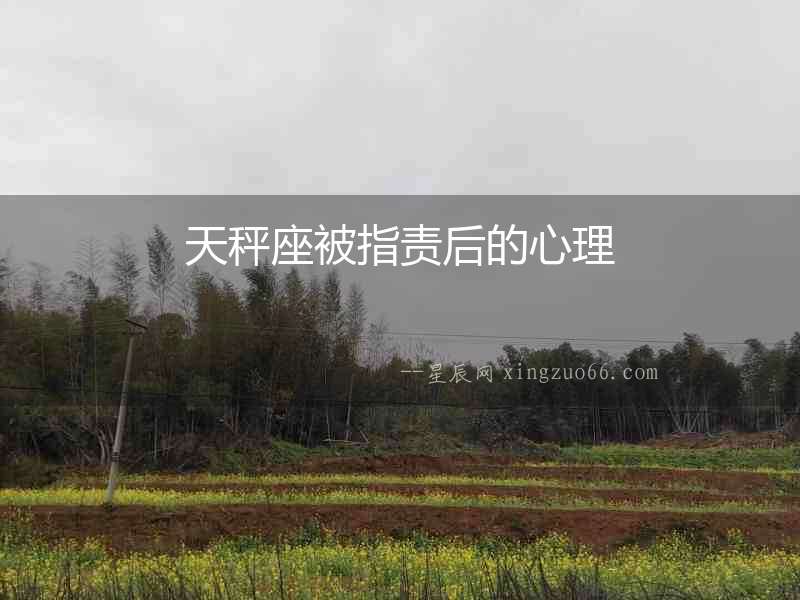 天秤座被指責后的心理