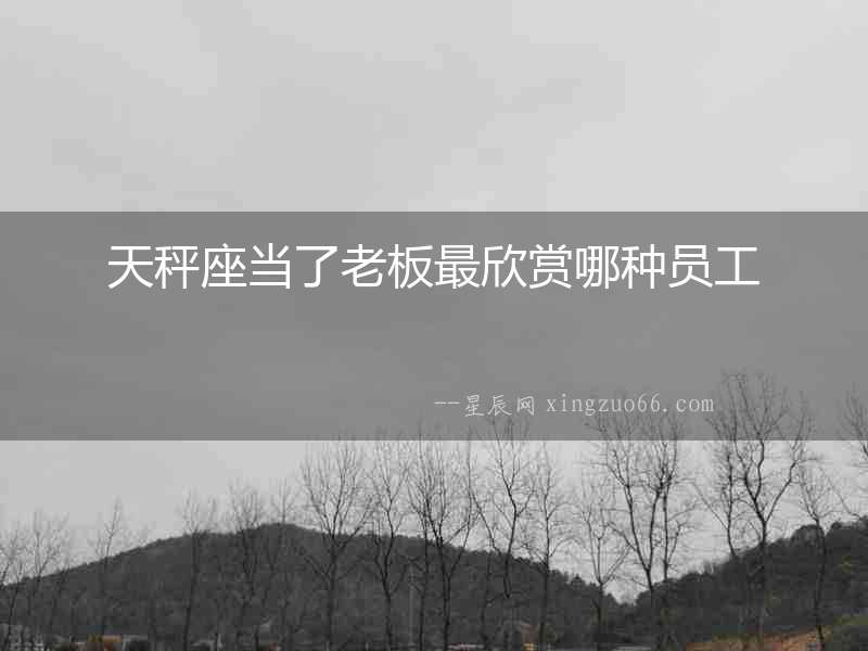 天秤座當了老板最欣賞哪種員工
