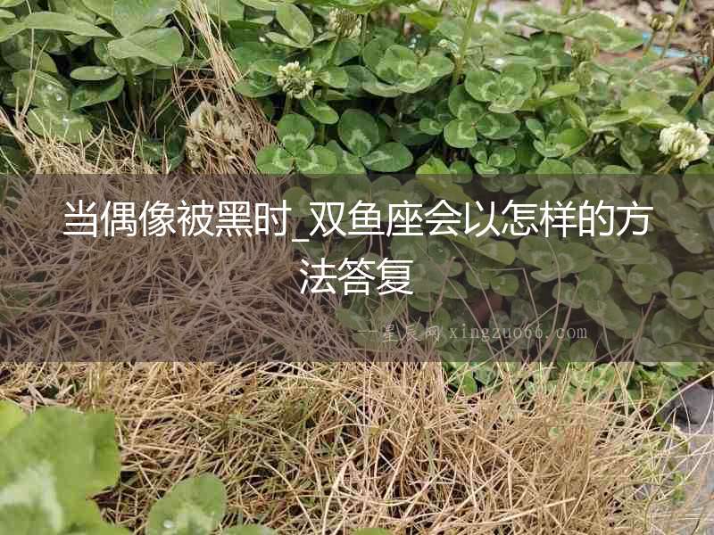 當偶像被黑時_雙魚座會以怎樣的方法答復