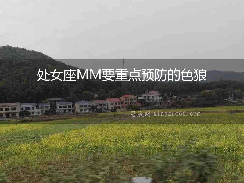 處女座MM要重點(diǎn)預(yù)防的色狼