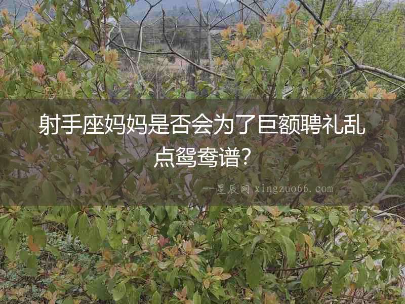 射手座媽媽是否會為了巨額聘禮亂點鴛鴦譜？