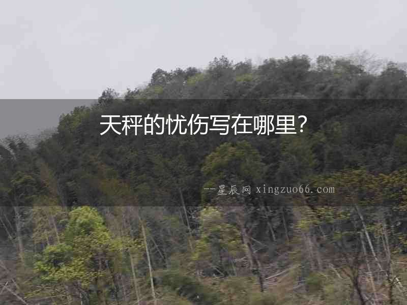 天秤的憂傷寫在哪里？