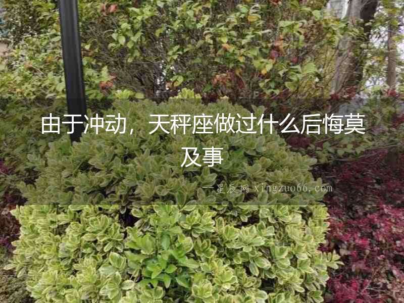 由于沖動，天秤座做過什么后悔莫及事