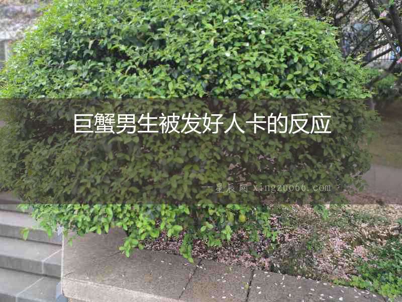 巨蟹男生被發(fā)好人卡的反應