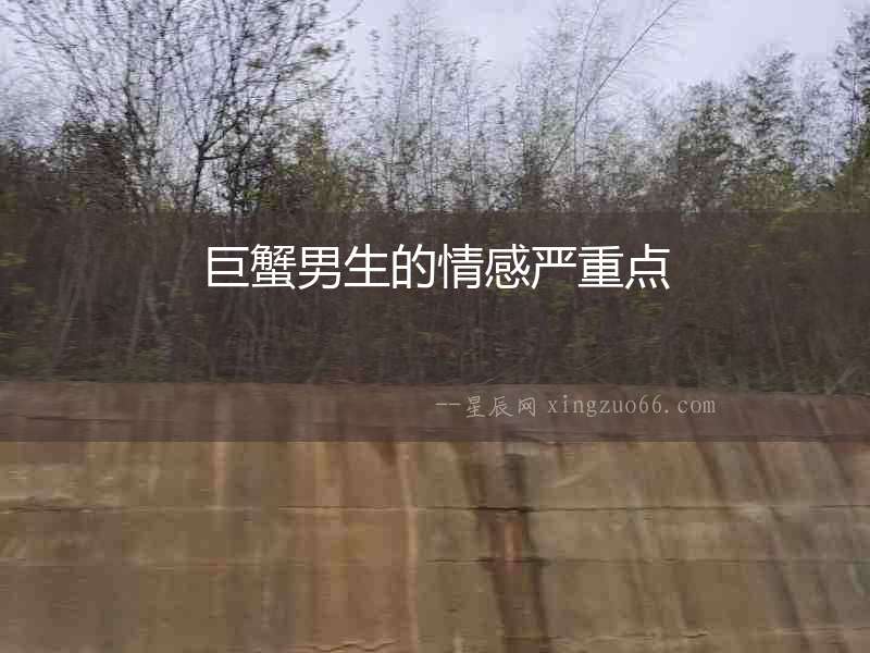 巨蟹男生的情感嚴(yán)重點