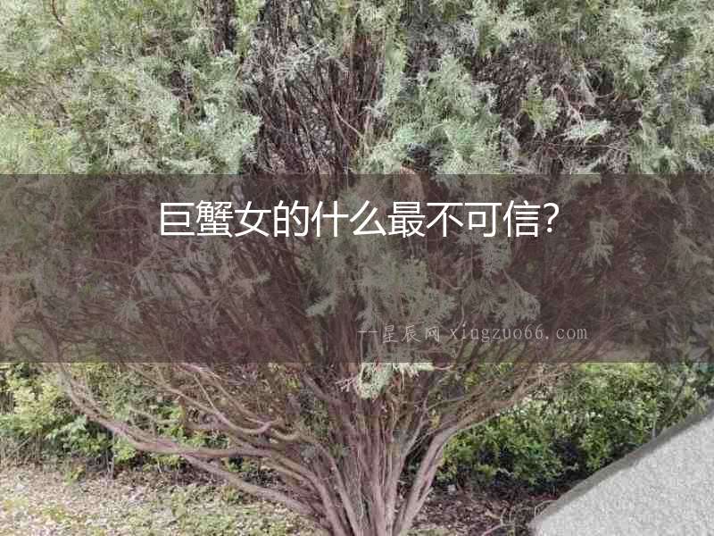 巨蟹女的什么最不可信？