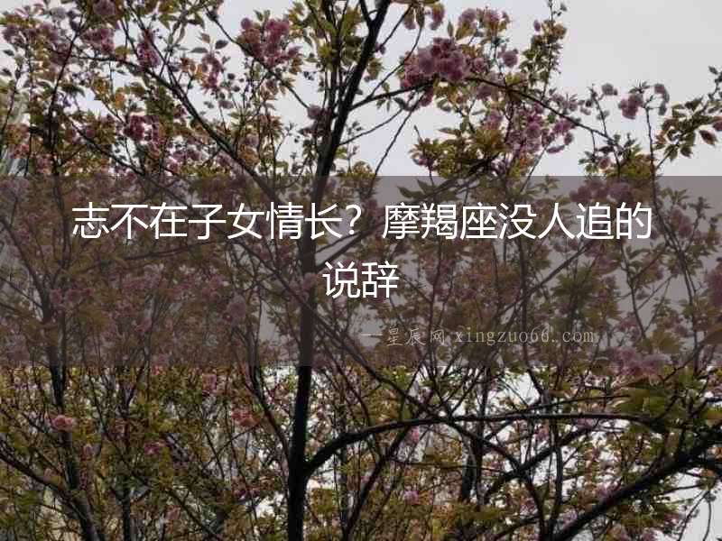 志不在子女情長？摩羯座沒人追的說辭