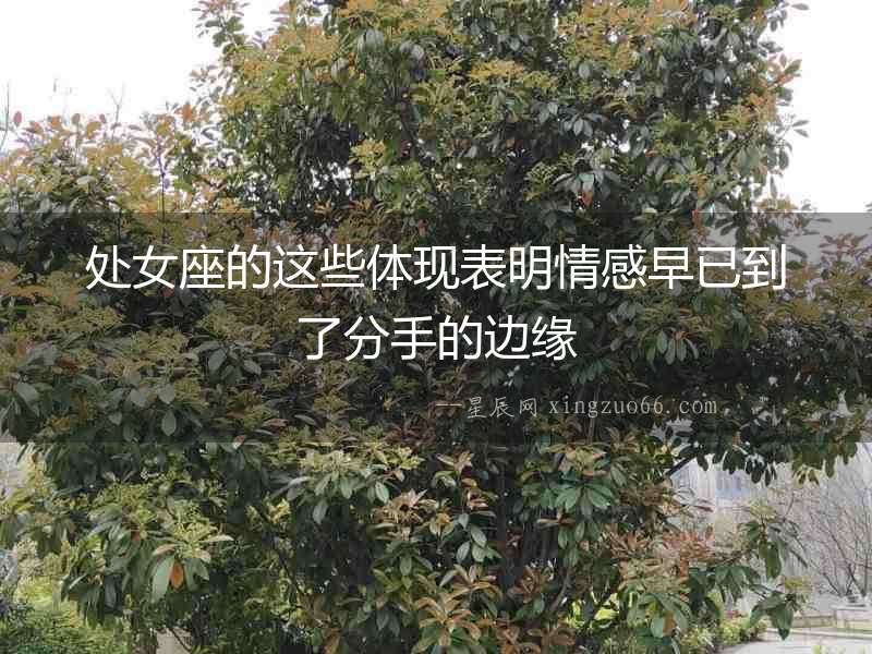 處女座的這些體現表明情感早已到了分手的邊緣