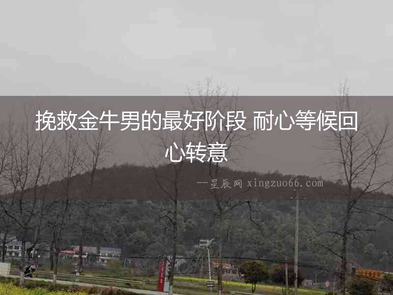 挽救金牛男的最好階段 耐心等候回心轉意