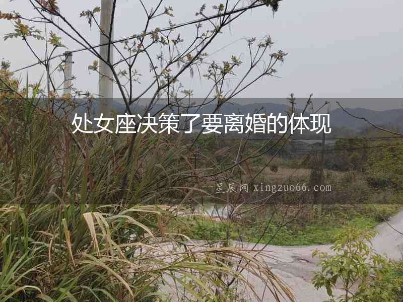 處女座決策了要離婚的體現