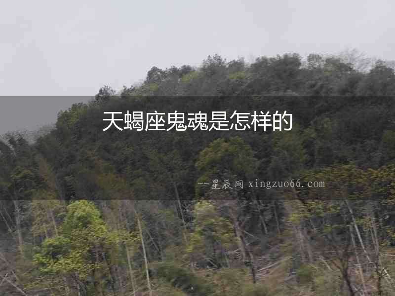 天蝎座鬼魂是怎樣的