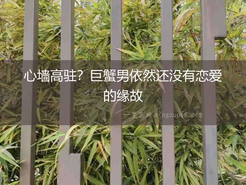 心墻高駐？巨蟹男依然還沒有戀愛的緣故