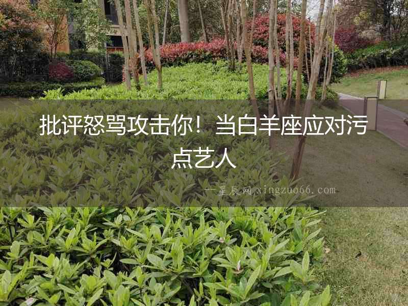 批評怒罵攻擊你！當白羊座應對污點藝人