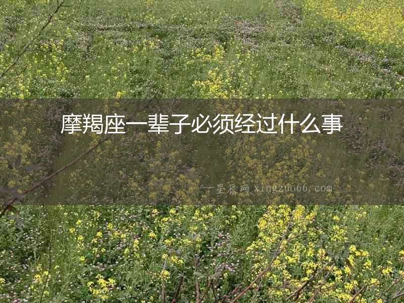 摩羯座一輩子必須經過什么事