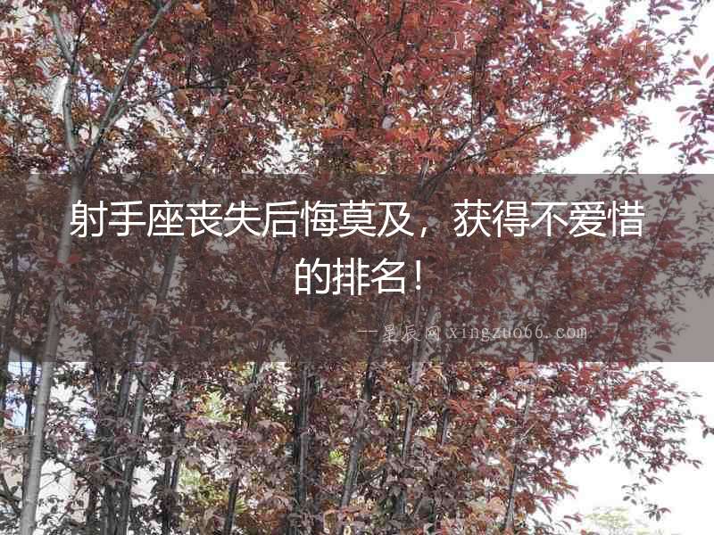 射手座喪失后悔莫及，獲得不愛惜的排名！