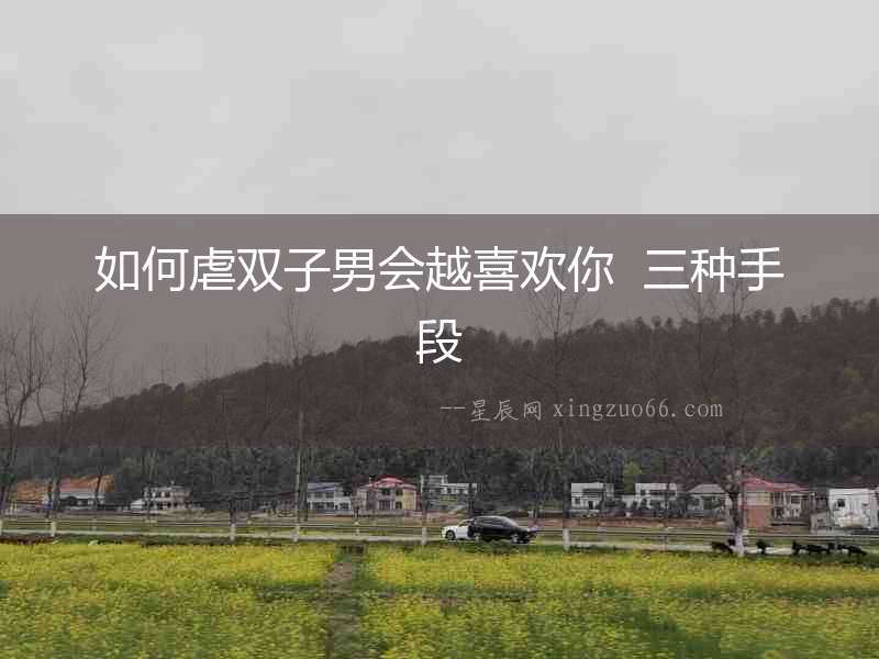 如何虐雙子男會越喜歡你  三種手段