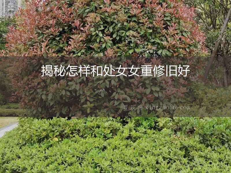 揭秘怎樣和處女女重修舊好