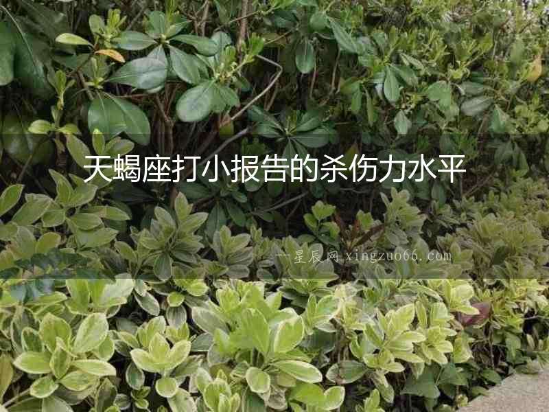天蝎座打小報告的殺傷力水平