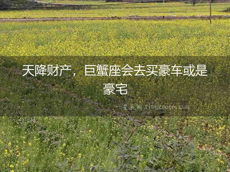 天降財產，巨蟹座會去買豪車或是豪宅