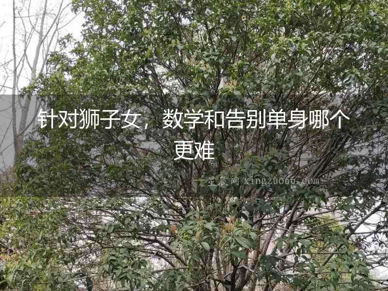 針對獅子女，數學和告別單身哪個更難