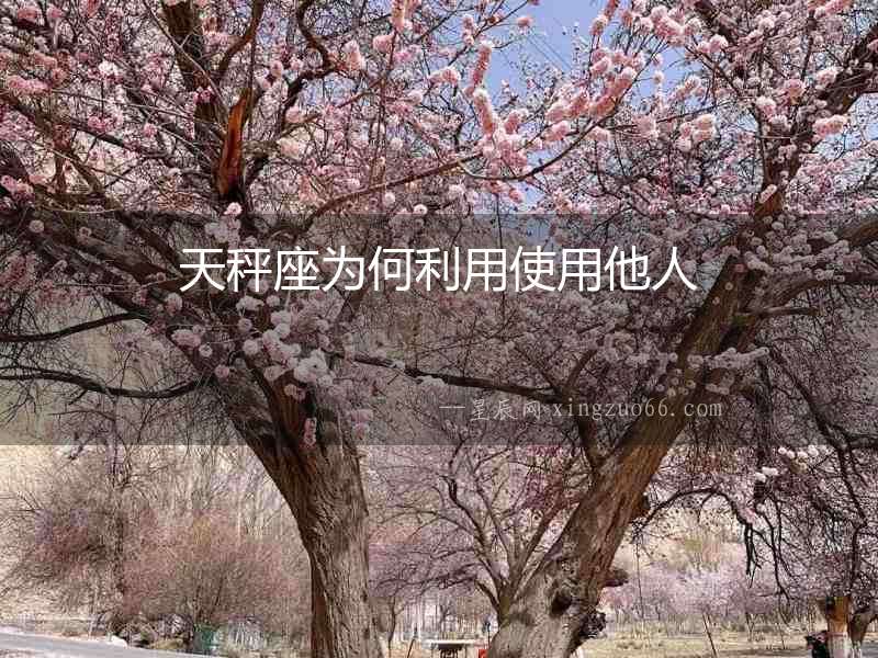 天秤座為何利用使用他人