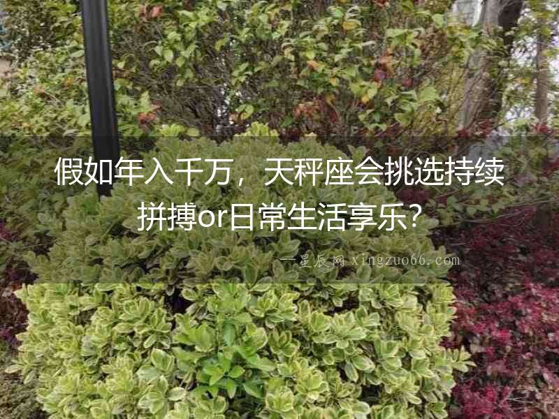 假如年入千萬，天秤座會挑選持續(xù)拼搏or日常生活享樂？