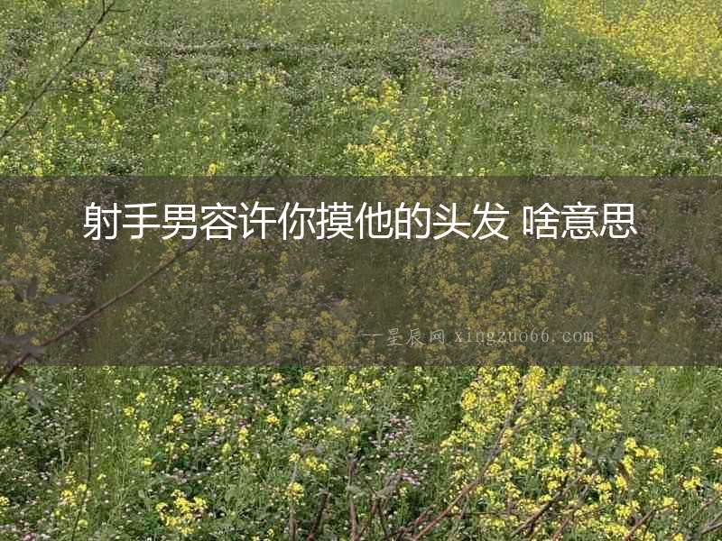 射手男容許你摸他的頭發(fā) 啥意思