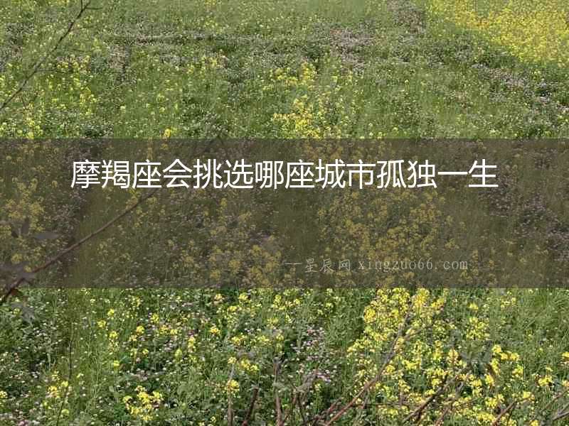 摩羯座會(huì)挑選哪座城市孤獨(dú)一生
