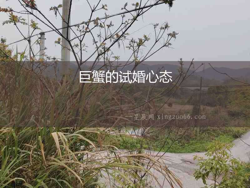 巨蟹的試婚心態(tài)